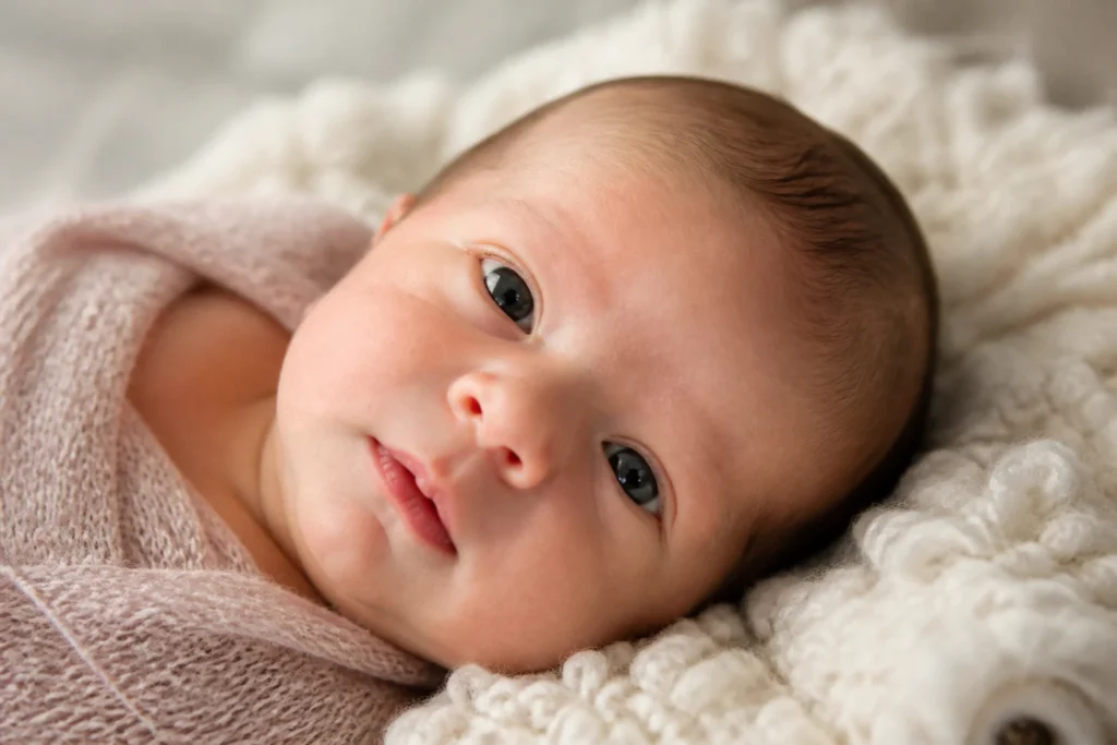 Bébé regardant un visage